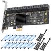 GLOTRENDS SA3116-C Scheda di espansione PCIe X1 SATA a 16 porte con cavi SATA e di alimentazione, compatibile con Windows, Linux, Mac OS, NAS