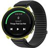 GIOPUEY Cinturini Compatibile con Suunto Run, Nylon Traspirante Sport Loop Cinturino in Morbido Nylon Intrecciato Strap Band - Black