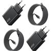 ViSSKO 2 Pack 45 W Caricatore USB C Ricarica Rapida per Samsung 45 W Caricatore Tipo C Ricarica Rapida con 100 W 2 M Cavo USB C, Tipo C Spina Adattatore per Galaxy S25/S24/S23/S22/S21/S20, per iPhone 17/16