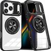 Kainevy Cover per iPhone 17 Pro Max Trasparente Magnetica con Anello Supporto Compatibile con MagSafe, per Donna Uomo Rigida Custodia per iPhone 17 Pro Max Cover Antiurto Militare Sottile (Nero)