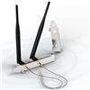 Bingfu Antenna WiFi Bibanda 2,4 GHz 5,8 GHz 6dBi RP-SMA Maschio + Cavo da Prise Micro Coaxiale 0.25mm + Copertura Slot PCI per Scheda di Rete Wireless Intel M.2 NGFF Router Adattatore WiFi Laptop PC