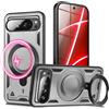 NALIA Custodia Magnetica Robusta per Google Pixel 10 Pro - Anello Supporto 360° & Compatibile MagSafe - STORMGUARD (Cover Outdoor) - Marchio Tedesco, Colore:Argento Tempesta