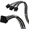 LINKUP - Cavo di Alimentazione PCIE 5.0 Angolo Sinistro 16Pin (12+4) to 3x8Pin | 16AWG Rivestito | Compatibile con GPU RTX50 & RTX40 & RTX30 FE | Progettato solo per PSU ASUS/EVGA | 70cm