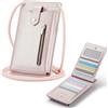 Casecond Uomo Donna Borsa a Tracolla per Mini Cellulare Piccola Borsa per Universale Telefono Portatile Messenger con Slot Carte di Credito per iPhone 15 11 Pro Max Samsung Xiaomi Fino a 7.3 Oro Rosa