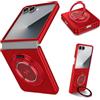 Kainevy Cover per Samsung Galaxy Z Flip 7 FE Magnetica Antiurto con Anello Supporto, Rugged Militare Custodia per Samsung Z Flip 7 FE Cover Anti-impronta Estetica Protettiva Case Sottile (Rosso)