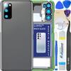LUVSS Coperchio Copribatteria Scocca Vetro Posteriore Imposta per Samsung Galaxy S20 SM-G980 981B -Grigio