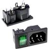 Oiyagai 5 Pezzi Connettore di Alimentazione IEC320 C14, Modulo di Ingresso con Interruttore, 250V AC 10A, Maschio (Verde)