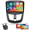 Hodozzy 【8 Core 4+64G】Hodozzy Carplay Autoradio per Peugeot 207 2006-2015, 9 Pollice Touchscreen Android Autoradio Bluetooth con Android Auto/DSP/GPS/RDS/WIFI/USB