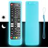 CTRLBETTER Custodia per telecomando in silicone compatibile con LG AKB76037605 AKB75675301 AKB74915346 AKB75095308 TV telecomando copertura protettiva antiurto con cordino (blu fluorescente)