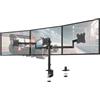 PUTORSEN Braccio per Monitor Triplo per 3 Schermi 27 - Supporto a Clamp da Tavolo, Carico 10kg per Braccio, VESA 75/100, Regolabile in Altezza/Inclinazione/Orientamento - Home Office & Gaming