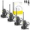 JUCJET (confezione da 4) Walkie Talkie 888HD, inclusi auricolari originali, cavo Type-C, base di ricarica USB, con abbinamento con un clic, riduzione del rumore vocale e crittografia digitale (nero)