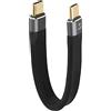 QIANRENON Cavo dati da 10 Gbps USB C corto 100 W USB C cavo di ricarica corto USB 3.1 tipo C maschio a USB C maschio breve ricarica dati cavo per power bank MacBook Smartphone, 12,9 cm
