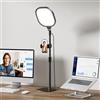 LitONES Luce ad anello da scrivania con supporto, luce ad anello con supporto per telefono, luce dimmerabile per computer portatile per videochiamate in streaming, webcam, trucco, zoom metting, riprese
