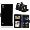 Saturcase - Custodia protettiva per ZTE Blade A530, in pelle sintetica satinata, con chiusura magnetica, per ZTE Blade A530, colore: Nero