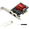GINTOOYUN Scheda convergente PCI-E x1 di Gigabit Ethernet a doppia porta, adattatore del controller dell'interfaccia di rete di 2X RJ45 Gigabit,stazioni di lavoro, server, con staffa a basso profilo.