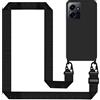 Tawarror Cover per Xiaomi Redmi Note 12 Pro 5G con Cordino, Custodia Morbida Sottile Silicone con Regolabile Tracolla con Laccio Collana Practical Stylish Flessibile Antiurto Protezione Case - Nero
