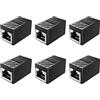JZK 6PCS RJ45 Accoppiatore, lan cavo accoppiatore Cat8 Cat7 Cat6 Cat5e Cat5, connettore di estensione per l'estensione di cavi Ethernet, femmina a femmina adattatore femmina femmina
