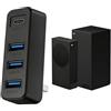 Koiiko Hub USB 3.0 a 4 porte per console Xbox Series X/S, hub USB serie Xbox, adattatore splitter di espansione ad alta velocità con 3 porte USB 3.0 + 1 porta di tipo C 3.0 per accessori Xbox Series S/X