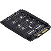 cablecc Dual NGFF B+M Key M.2 SSD Card JOBD Raid0 Span Bridge a 2,5 SATA Combo HDD Drive Enclosure