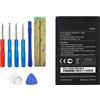 Vvsialeek WIKO 3702 - Batteria compatibile con Wiko Lenny 1 Lenny 2 Lenny 3 Jerry con kit di attrezzi da 2000 mAh