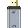 NFHK USB-C Type C Female Source to HDMI Sink HDTV & PD Power Adapter 4K 60hz 1080p for Phone & Laptop