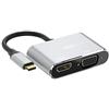 Kuyia Type C a HDMI e VGA 2 in 1 convertitore adattatore per MacBook, Chromebook Pixel, Galaxy S8 e more (grigio)