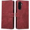 MIKULLE Cover a Libro per Samsung Galaxy A17 5G / 4G (6.7), Custodia in Pelle PU e Silicone TPU Bumper, Flip Chiusura Magnetica Caso Portafoglio con Funzione Stand - Rosso