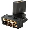 Chenyang 1080P DVI maschio a HDMI femmina adattatore girevole a 360 gradi per HDTV scheda video rotante