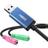 MillSO Scheda audio USB esterna, adattatore audio da USB A a 2 jack da 3,5 mm per computer, cuffie, microfono, laptop, PC - 28 cm