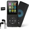 COVVY Lettore MP3 da 128 GB con Bluetooth 5.0, lettore musicale digitale portatile COVVY con altoparlante HD integrato, radio FM, funzione e-book, auricolari inclusi (nero)