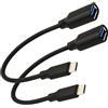 Hawpasy 2 PCS Cavo OTG Type C a USB 3.0 Adattatore Tipo C Maschio a Femmina, Câble Nylon Tressé Type-C Mâle vers Type-A Femelle, Compatible avec Appareils USB C et USB A