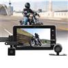 MACHSWON Telecamera di registrazione per moto Dash Cam impermeabile anteriore e posteriore per moto, doppio video HD 1080p