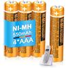 BENNTOP Confezione da 4 batterie ricaricabili AAA da 550 mAh 1,2 V HHR-55AAABU NI-MH per telefoni cordless BT Gigaset per uso quotidiano