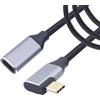 RIIEYOCA Cavo di prolunga USB C maschio a USB C femmina a 90 gradi 3.1 Gen2, ricarica rapida 100W, corrente 5A, trasmissione rapida 10Gbps, trasmissione 4K HD (1.5M)