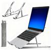 Jidyllic Supporto PC Portatile in Alluminio Regolabile 18 Pollici Argento - Supporto Laptop Pieghevole Leggero con 6 Angolazioni, Ventilazione e Base Antiscivolo