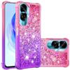 QIWEIQING Huawei Honor 90 Lite 5G Custodia, Bling Liquido Custodia Sparkly TPU Silicone Protettivo Morbido Brillantini Quicksand Cellulare Cover con Honor 90 Lite 5G.Pink Purple YBJ