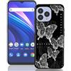 PAIX Custodia Farfalla Telefono Dipinta Finitura Opaca Compatibile con CUBOT P80 Soft Shell