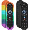 Hydream Confezione da 2 cover per telecomando Bluetooth SKY Q EC201 EC202 2020, custodia protettiva in silicone per telecomando SKY Q, protezione posteriore per batteria (nero + arcobaleno)
