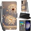 PHINIENLAND Cover per Samsung Galaxy S24 Plus Case PU Pelle Custodia [Kickstand] [Chiusura magnetica] [Slot per Schede], Portafoglio Flip Custodia per Samsung S24 Plus,Dente di leone