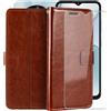 HGJTFANY Supporto Cover per Oukitel C5 (6.52) con Vetro Temperato Pellicola, Custodia a Portafoglio Flip, Custodia Foderata in Morbido Silicone TPU per Oukitel C5 - Brown