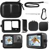 SUPRBIRD Kit Accessori per GoPro Hero 13, Custodia Protettiva in Silicone | Mini Borsa da Trasporto Nera,Pellicola Protettiva per Display,Copriobiettivo,Copertura Laterale Della Batteria Sostituibile