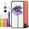 Duotipa Display OLED da 6,7, compatibile con Nothing Phone (1) (con impronte digitali), display LCD touchscreen, montaggio con kit di strumenti di riparazione, nero