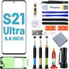 Tpyag Per Samsung Galaxy S21 Ultra Display in vetro frontale per Samsung Galaxy S21 Ultra 6,8 pollici, set di riparazione dello schermo con adesivo impermeabile (non LCD e touch digitalizzatore)