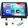 GOHHDL 2G+64G GOHHDL Autoradio Android per Renault Clio 3 2005-2014 con Carplay Android Auto, radio con schermo touchscreen da 9 pollici con GPS WiF Bluetooth Radio FM/RDS SWC Telecamera posteriore e MIC