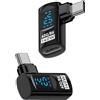 QIANRENON USB 4.0 C ricarica display digitale 90° adattatore PD140W USB tipo C maschio a femmina, display ad angolo retto, connettore 40 Gbps 8 K a 60 Hz, monitoraggio in tempo reale, 2 pezzi