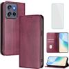 OUEAYIEN Cover per Motorola Edge 60 Neo/Edge 50Neo Custodia a Libro con Vetro Bdx | Blocco RFID,Pelle Portafoglio Case,Porta Carte,Vintage Flip Custodia per Moto Edge50 Neo 60Neo Edge60Neo