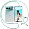 ISOI Cover con Cordino per Oneplus Nord 4 5G, Custodia Trasparente con Collana Tracolla Laccio Collo Ultra Sottile Morbido TPU Silicone Antiurto AntiGraffio Antiscivolo Case, Verde