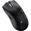 Lancoon Mouse da Gioco Wireless, 2.4G RGB a Nido d'ape Guscio 3200 DPI Leggera Ergonomico Programmati 7 Pulsanti Ricevitore USB Compatibile con PC Computer Portatile(Nero)