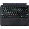 Synchro Bands Cover per Microsoft Surface Pro 8 Pro 9 Pro 10/Pro X Pro 11 Generation, tastiera wireless sottile portatile con tastiera touchpad per tablet (nero, retroilluminata)