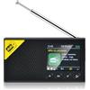 Hikity DAB/DAB+/FM/AUX Radio Portatile, Radio Bluetooth Digitale DAB Plus Ricaricabile Tramite, Doppia Sveglia, Radio Digitale da Cucina, Opzionale In Nove Lingue